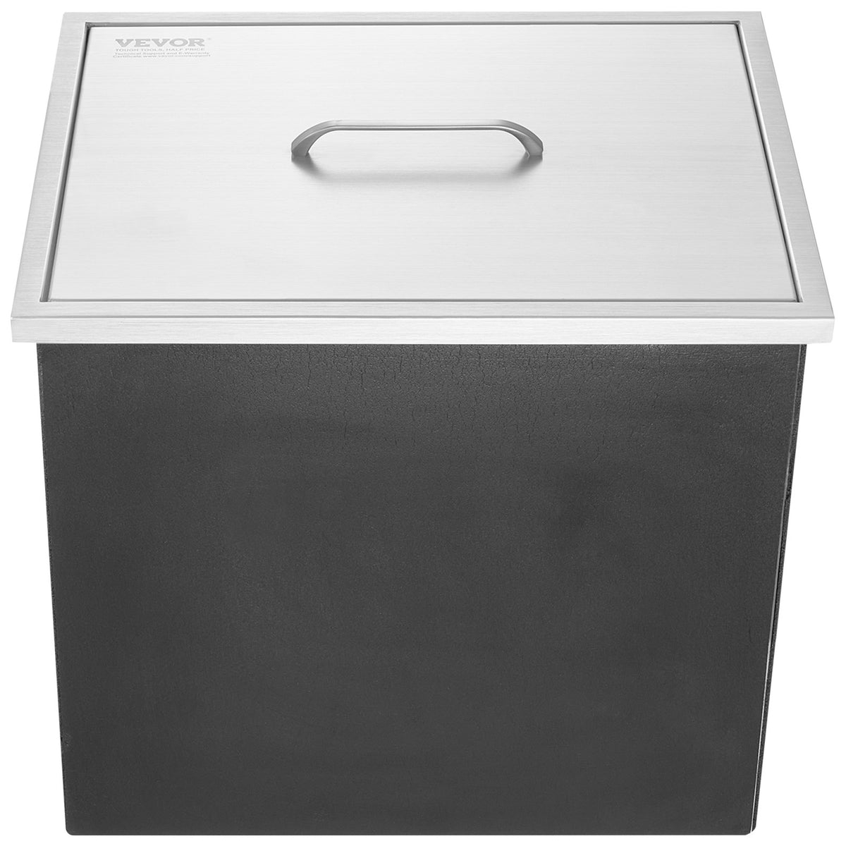 VEVOR Built-in Ice Bin 50.8 × 35.6 × 30.5 cm, 38 l, Stainless Steel, with Lid and Drain, Outdoor Kitchen