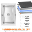 VEVOR 686 x 457 x 533 mm nerūsējošā tērauda ledus kaste ar vāku