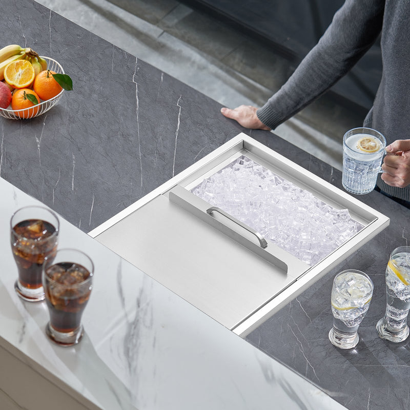 VEVOR 686 x 457 x 533 mm nerūsējošā tērauda ledus kaste ar vāku