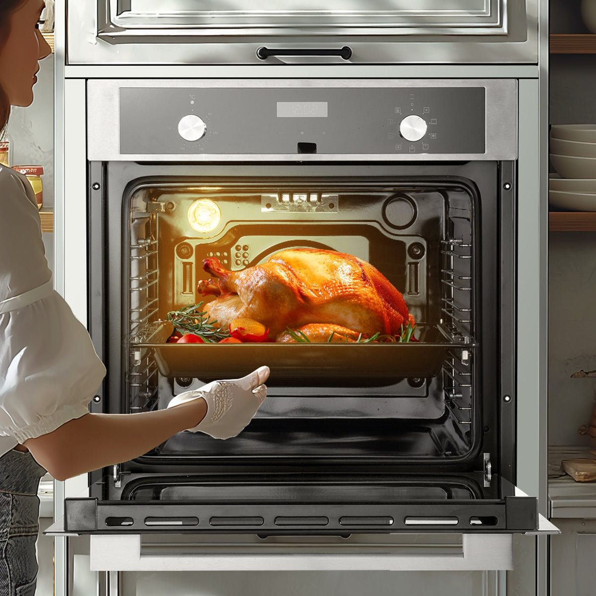 VEVOR Built-in Electric Oven 60 cm, 76 l, 9 Functions