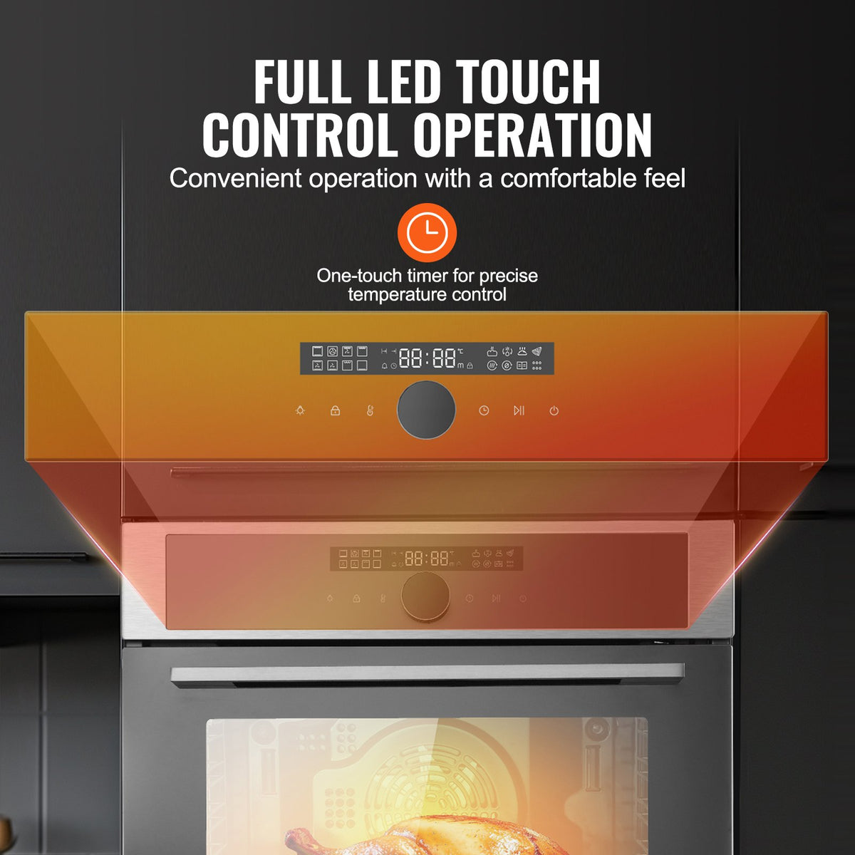 VEVOR Built-in Electric Oven 60 cm, 76 l, 16 Functions