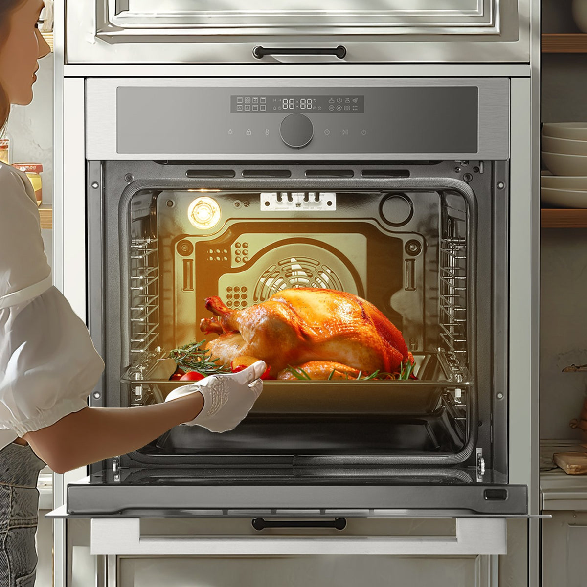 VEVOR Built-in Electric Oven 60 cm, 76 l, 16 Functions