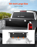 VEVOR alumīnija kravas auto šķērskaste ar dimanta rakstu, 1753×508×457 mm, ūdensizturīga instrumentu un aprīkojuma uzglabāšanas kaste ar slēdzeni un sānu rokturiem, melna