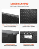 VEVOR alumīnija kravas auto šķērssijas instrumentu kaste, 69 × 12 × 14 cm, dimanta raksts, ūdensizturīga kaste ar sānu rokturiem, slēdzeni un atslēgām, piemērota pikapiem, treileriem un kemperiem, melna