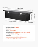 VEVOR alumīnija kravas auto šķērssijas instrumentu kaste, 69 × 12 × 14 cm, dimanta raksts, ūdensizturīga kaste ar sānu rokturiem, slēdzeni un atslēgām, piemērota pikapiem, treileriem un kemperiem, melna