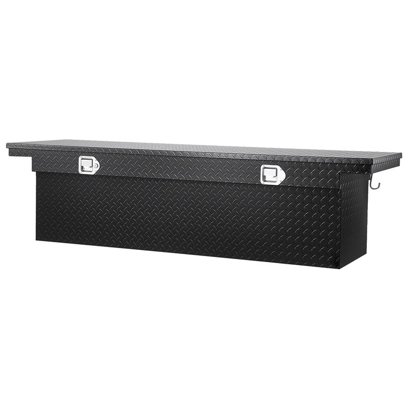 VEVOR kravas automašīnas alumīnija instrumentu kaste, 175,26×50,8×35,56 cm, ar dimanta faktūru, ūdensizturīgu slēdzeni, atslēgām un sānu rokturiem, melna