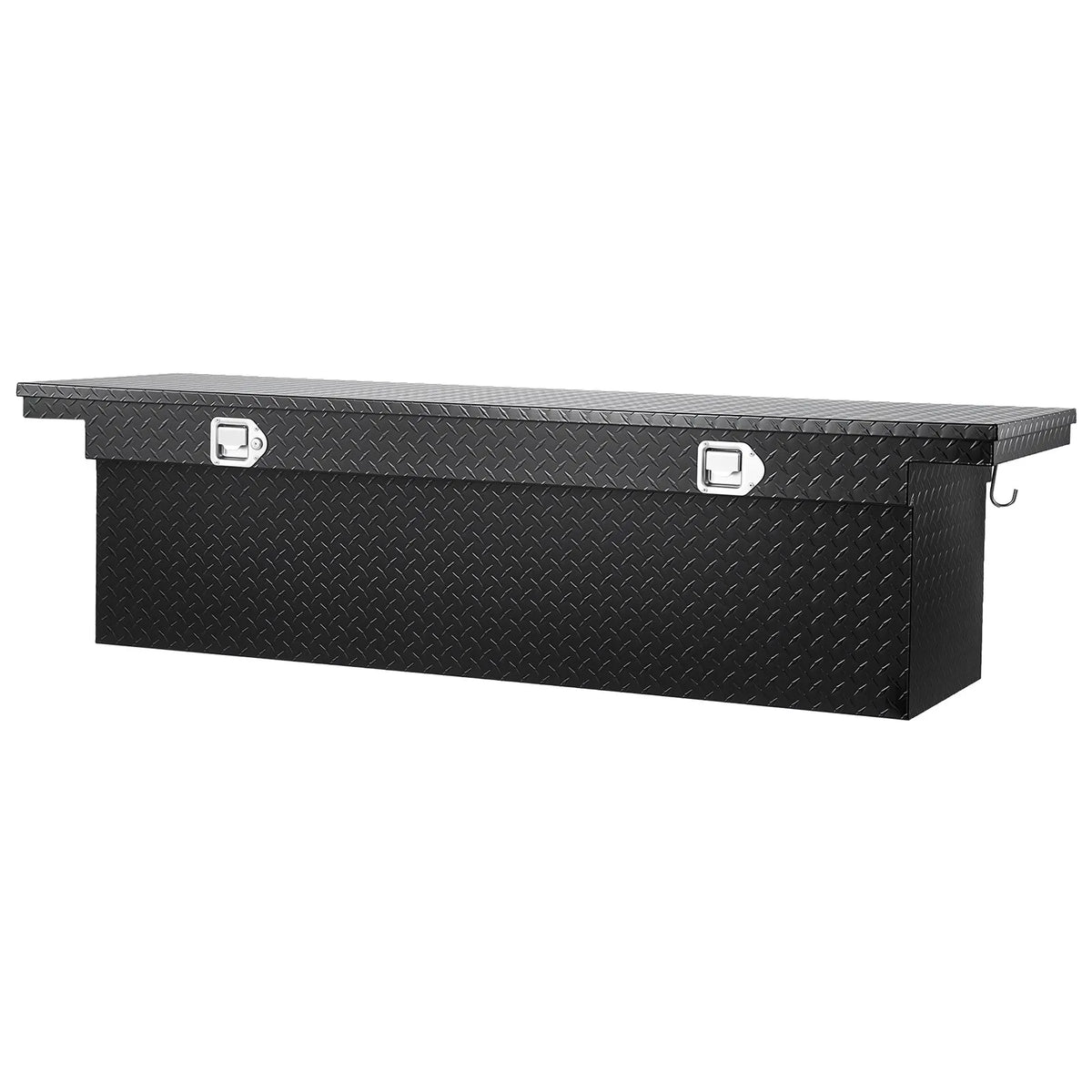 VEVOR kravas automašīnas alumīnija instrumentu kaste, 175,26×50,8×35,56 cm, ar dimanta faktūru, ūdensizturīgu slēdzeni, atslēgām un sānu rokturiem, melna