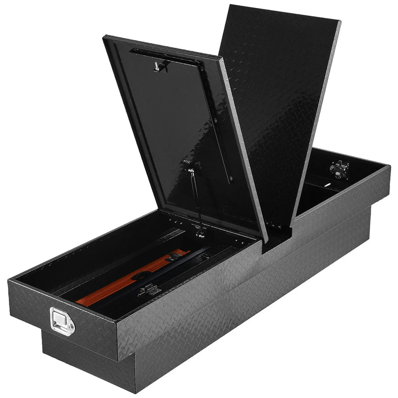 VEVOR kravas automašīnas šķērssija alumīnija instrumentu kaste, 177,8×50,8×33,02 cm ar dimanta faktūru, ūdensizturīga uzglabāšanas kaste ar slēdzeni, atslēgām un sānu rokturiem, melna