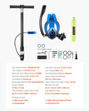 VEVOR mini niršanas balons ar zemūdens masku, 0,5 L pārnēsājams niršanas balons zemūdens elpošanai, atkārtoti lietojams plaušu niršanas cilindrs līdz 10 minūšu niršanai, avārijas glābšanas mazais balons ar sūkni snorkelēšanai