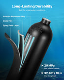 VEVOR mini niršanas balons 2 L, pārnēsājams niršanas balons zemūdens elpošanai, atkārtoti lietojams plaušu niršanas cilindrs līdz 35 minūšu niršanai, avārijas glābšanas pony balons ar mugursomu un futrāli snorkelēšanai