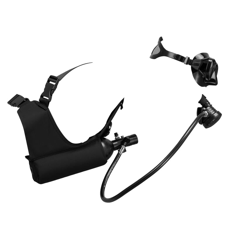 VEVOR mini niršanas balons 1 L, pārnēsājams niršanas balons zemūdens elpošanai, atkārtoti lietojams plaušu niršanas cilindrs līdz 20 minūšu niršanai, avārijas glābšanas mazais balons ar mugursomu un aizsargbrillēm snorkelēšanai