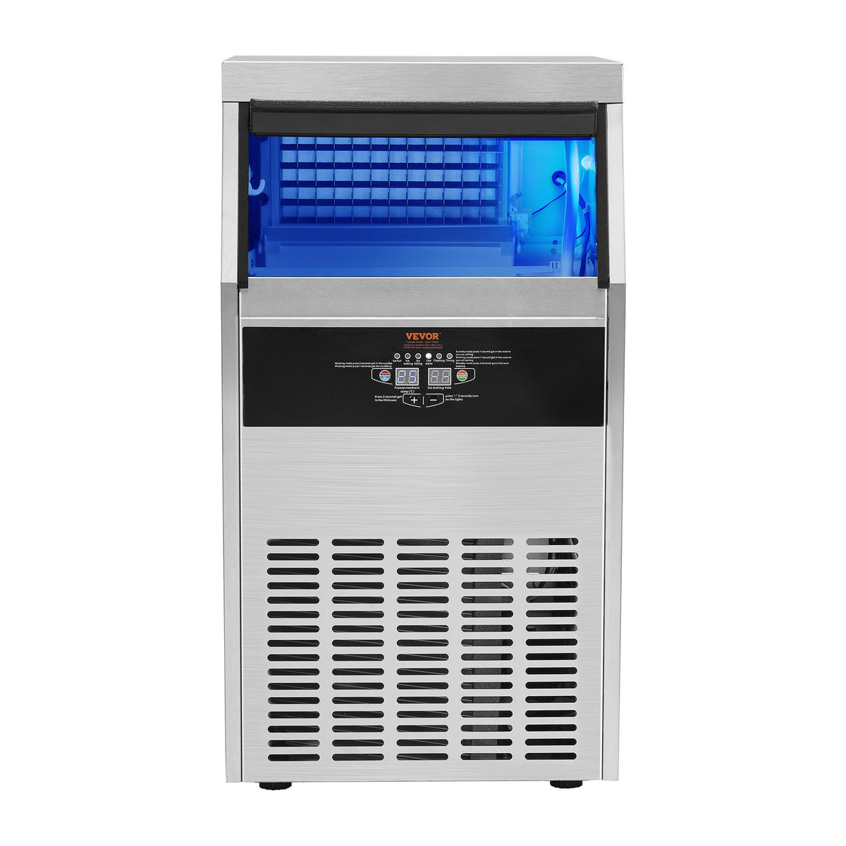 VEVOR Commercial Ice Maker 130 kg/24 h, 60 Cubes per Cycle