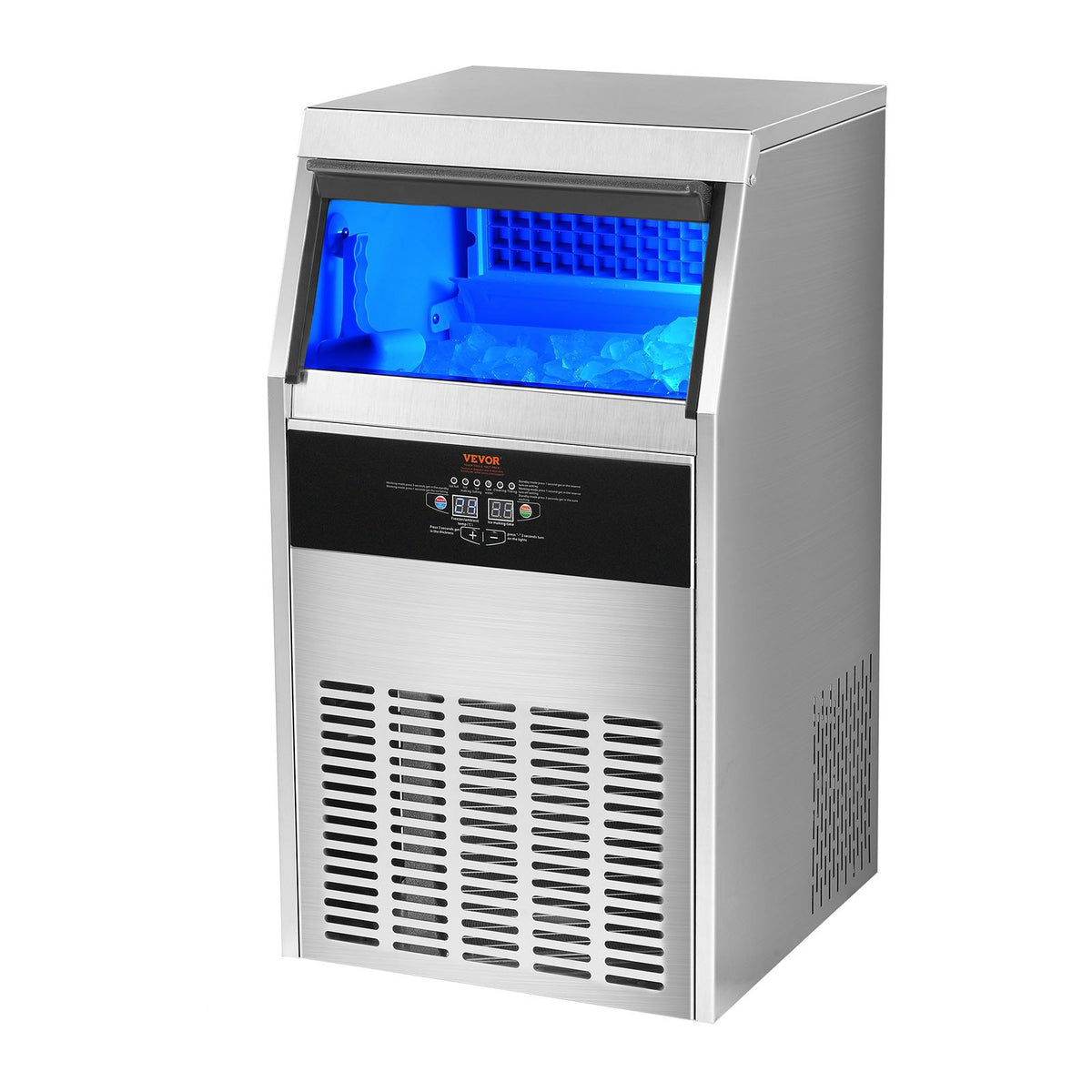 VEVOR Commercial Ice Maker 130 kg/24 h, 60 Cubes per Cycle