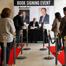 VEVOR barjeras stabi 8 gab., rindas organizēšanas sistēma ar 6 melnām samta virvēm, izturīgi nerūsējošā tērauda stabi ar dobu pamatni, piemēroti teātriem, pasākumiem, kāzām un izstādēm