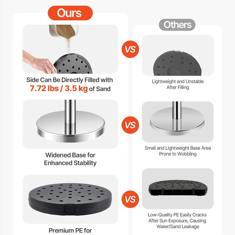 VEVOR barjeras stabi 6 gab., rindas organizēšanas sistēma ar 3 sarkanām samta virvēm, sudraba nerūsējošā tērauda stabi ar smiltīm pildāmu pamatni, piemēroti teātriem, pasākumiem, kāzām un izstādēm