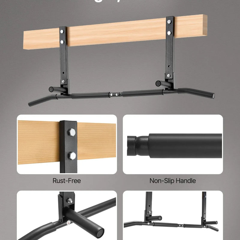 Pie griestiem stiprināms pievilkšanās stienis - montējams pie sijas, izturīgs trenažieris mājas sporta zālei