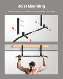 Pie griestiem stiprināms pievilkšanās stienis - montējams pie sijas, izturīgs trenažieris mājas sporta zālei