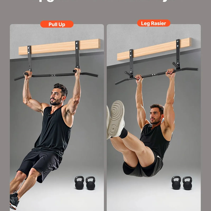 Pie griestiem stiprināms pievilkšanās stienis - montējams pie sijas, izturīgs trenažieris mājas sporta zālei