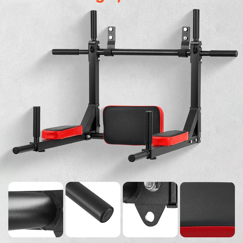 Daudzfunkcionāls pievilkšanās stienis - pie sienas stiprināms pievilkšanās un atspiešanās trenažieris mājas sporta zālei