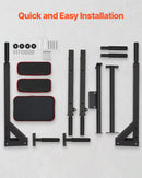 Daudzfunkcionāls pievilkšanās stienis - pie sienas stiprināms pievilkšanās un atspiešanās trenažieris mājas sporta zālei