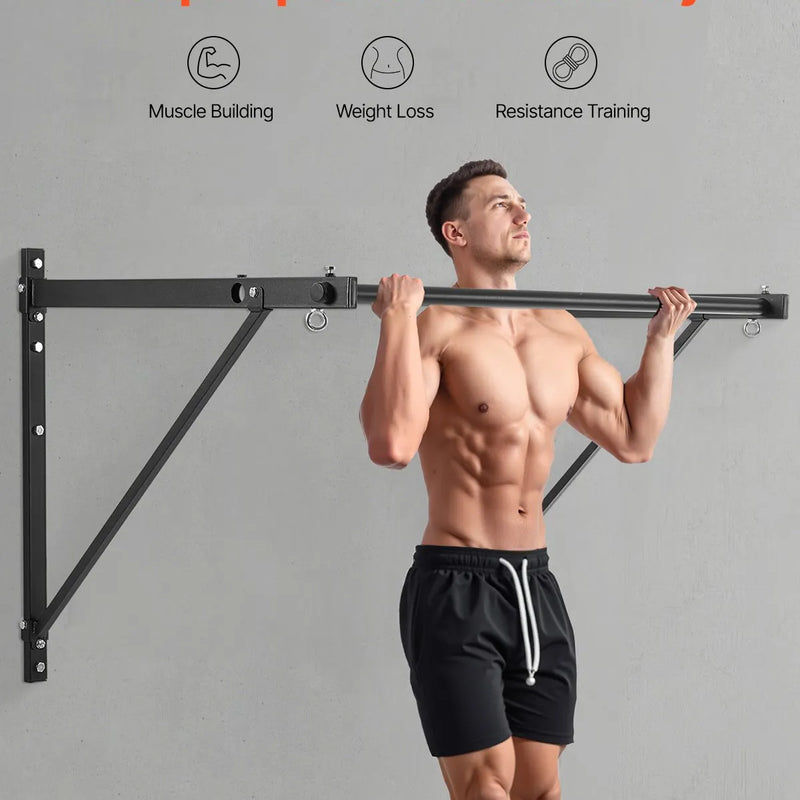 Pie sienas stiprināms pievilkšanās stienis – izturīgs trenažieris mājas sporta zālei ar regulējamu attālumu no sienas