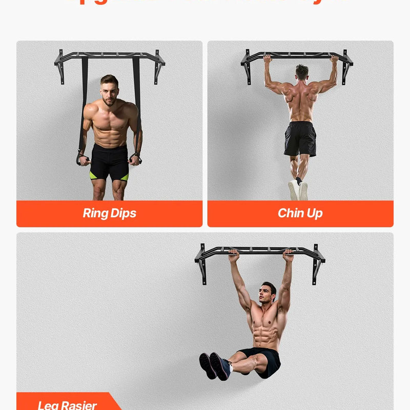 Pievilkšanās stienis ar vairākiem satvērieniem – pie sienas stiprināms, izturīgs trenažieris mājas sporta zālei