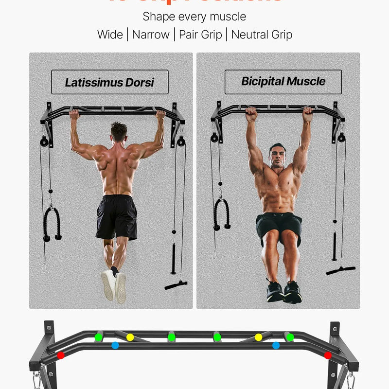 Pievilkšanās stienis ar vairākiem satvērieniem – pie sienas stiprināms, izturīgs trenažieris mājas sporta zālei