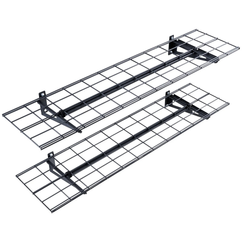 Uzglabāšanas plaukti 2 gab. 122 × 30 cm pie sienas stiprināmi 181 kg, metāla