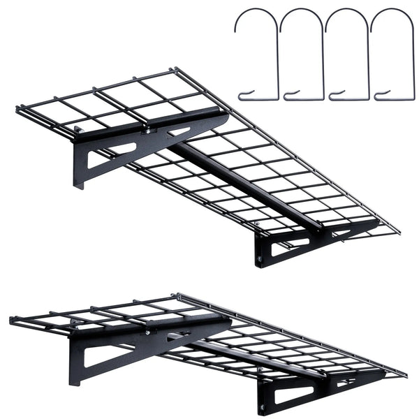 Uzglabāšanas plaukti 2 gab. 122 × 30 cm pie sienas stiprināmi 181 kg, metāla