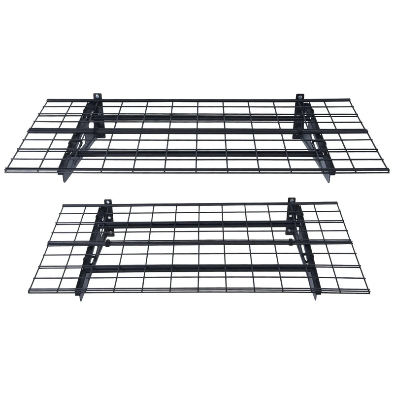 Uzglabāšanas plaukti 2 gab. 122 × 61 cm pie sienas stiprināmi 227 kg, metāla