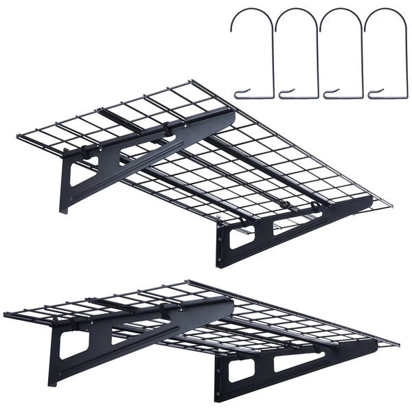 Uzglabāšanas plaukti 2 gab. 122 × 61 cm pie sienas stiprināmi 227 kg, metāla