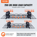 Uzglabāšanas plaukti 2 gab. 122 × 61 cm pie sienas stiprināmi 227 kg, metāla