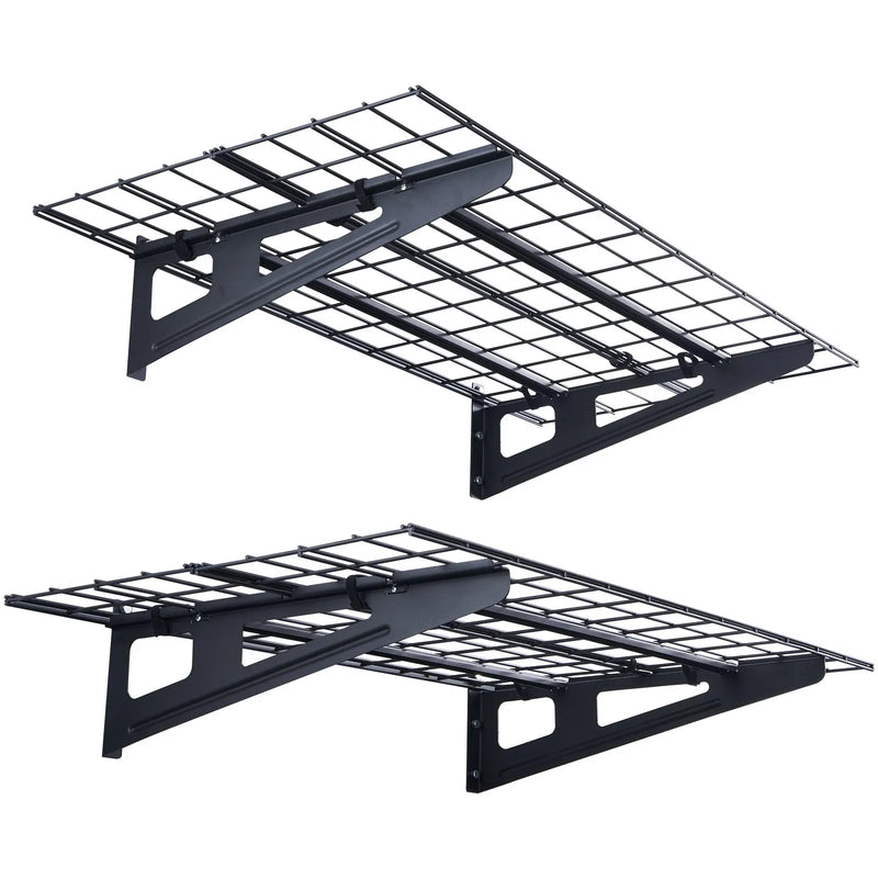 Uzglabāšanas plaukti 2 gab. 122 × 61 cm pie sienas stiprināmi 227 kg, metāla