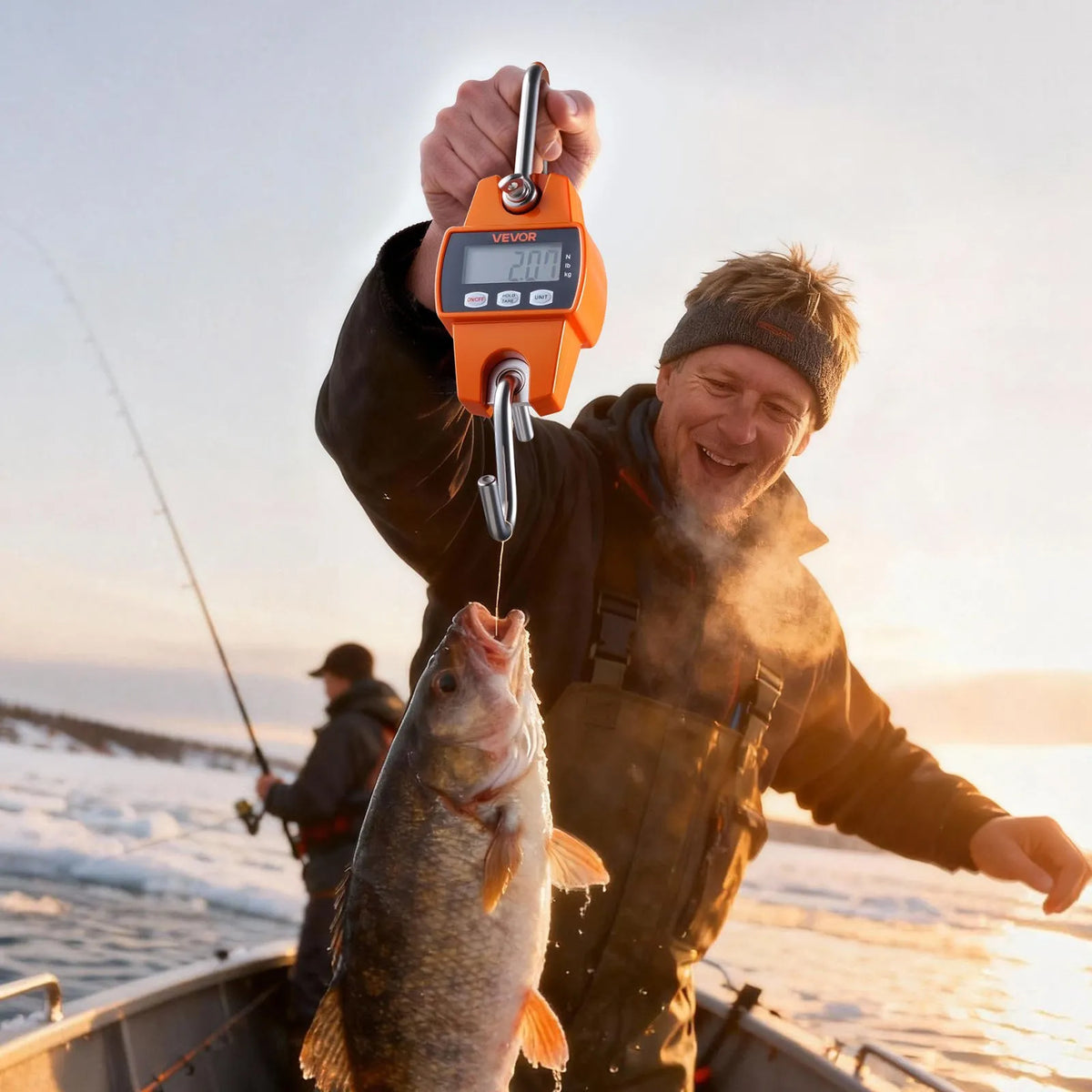 VEVOR digitaalsed kraanakaalud 300 kg, riputatavad kaalud LCD-ekraaniga, täpsusega 50 g ja 3 mõõtühikuga, oranžid