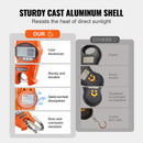 Digitālie celtņa svari 300 kg, industriālie piekaramie svari ar alumīnija korpusu un LCD ekrānu, rokas mini svari ar āķiem saimniecībai, medībām, makšķerēšanai, āra darbiem un garāžai, oranži