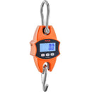 Digitālie celtņa svari 400 kg, industriālie piekaramie svari ar alumīnija korpusu un LCD ekrānu, rokas mini svari ar āķiem, oranži