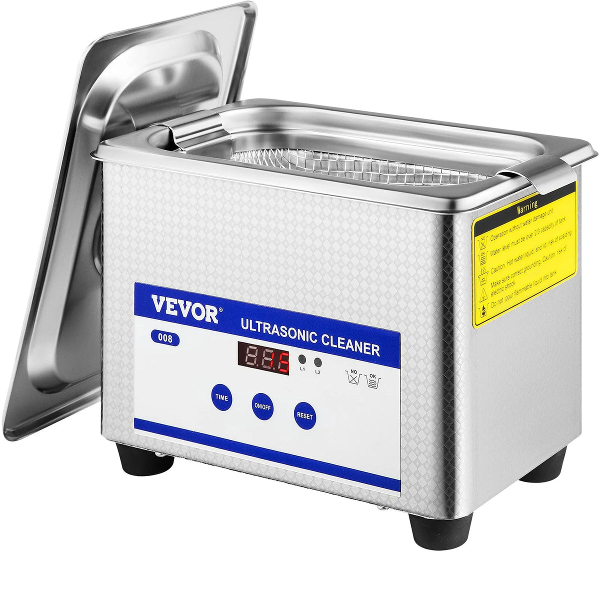 VEVOR 0.8 L Ultrasonic Cleaner with Digital Timer and Heater, 35 W Stainless Steel Device for Jewellery, Glasses and Other Items – Suitable for Commercial and Home Use