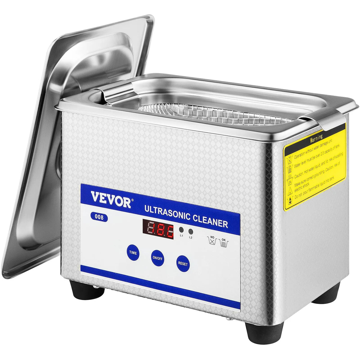 VEVOR 0.8 L Ultrasonic Cleaner with Digital Timer and Heater, 35 W Stainless Steel Device for Jewellery, Glasses and Other Items – Suitable for Commercial and Home Use