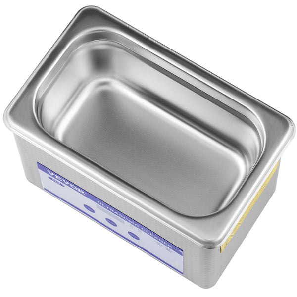 VEVOR 0,8 L ultraskaņas tīrītājs ar digitālu taimeri un sildītāju, 35 W nerūsējošā tērauda ierīce rotaslietu, briļļu un citu priekšmetu tīrīšanai – piemērots komerciālai un mājas lietošanai