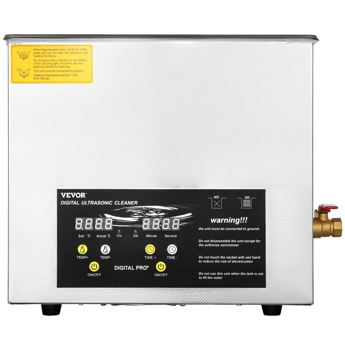 VEVOR 10 L Advanced Ultrasonic Cleaner (400 W Heater, 240 W Ultrasonic Power), Professional Digital Laboratory Ultrasonic Cleaner with Heater and Timer for Parts and Instruments Cleaning