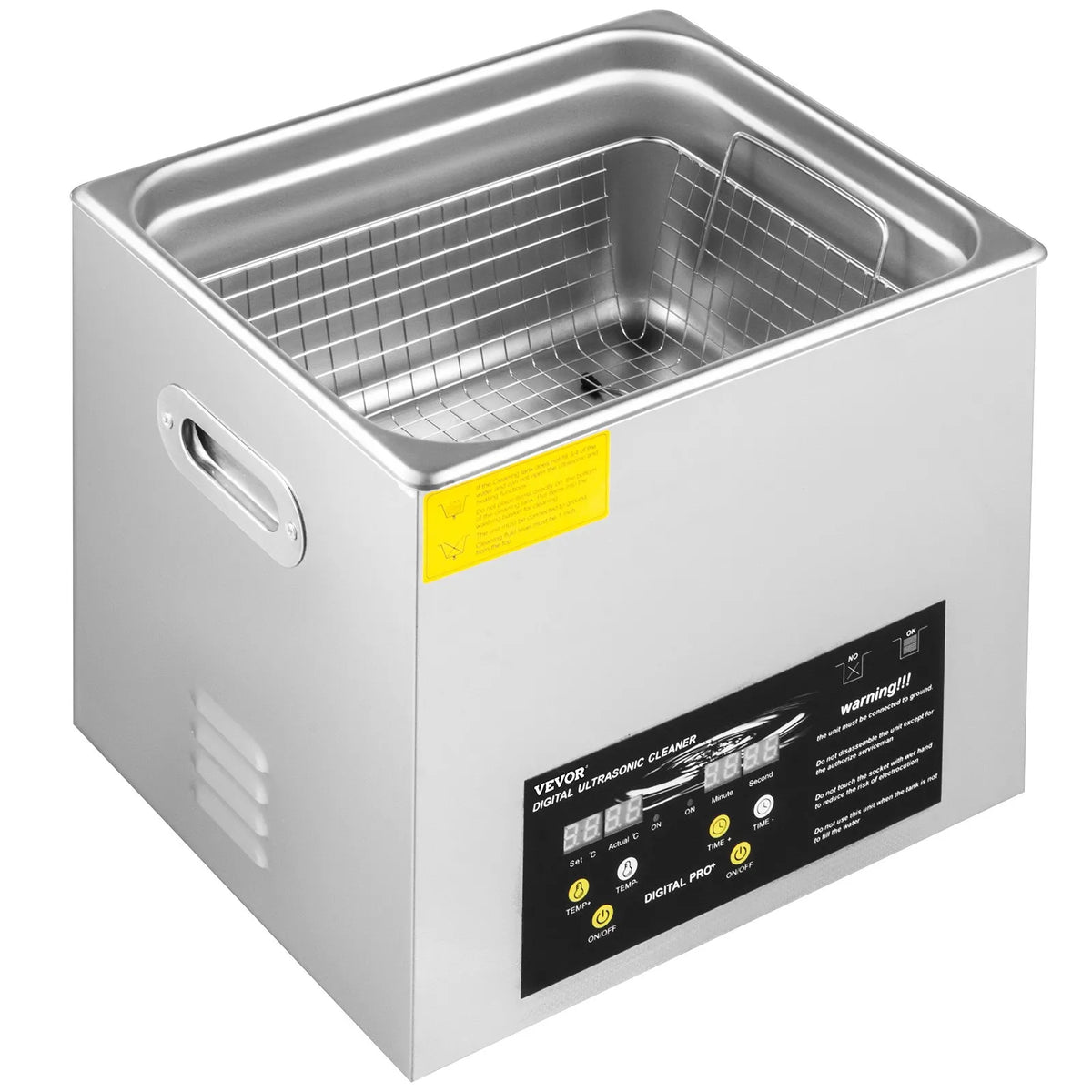 VEVOR 10 L Advanced Ultrasonic Cleaner (400 W Heater, 240 W Ultrasonic Power), Professional Digital Laboratory Ultrasonic Cleaner with Heater and Timer for Parts and Instruments Cleaning