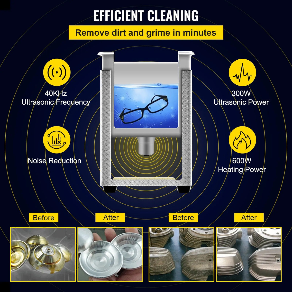 VEVOR 15 L Advanced Ultrasonic Cleaner (600 W Heater, 360 W Ultrasonic) Professional Digital Laboratory Parts Cleaner with Heating and Timer for Glass and Dental Instruments Cleaning