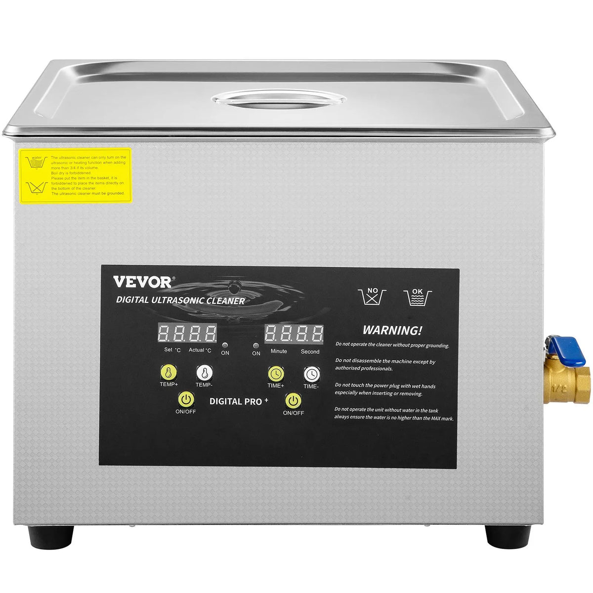 VEVOR 15 L Advanced Ultrasonic Cleaner (600 W Heater, 360 W Ultrasonic) Professional Digital Laboratory Parts Cleaner with Heating and Timer for Glass and Dental Instruments Cleaning
