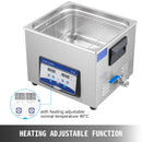 VEVOR 15 l ultraskaņas tīrītājs, digitāla ultraskaņas tīrīšanas iekārta ar sildītāju un taimeri rotaslietām, pulksteņiem, gredzeniem, zobārstniecības instrumentiem, stiklam un sīkām detaļām