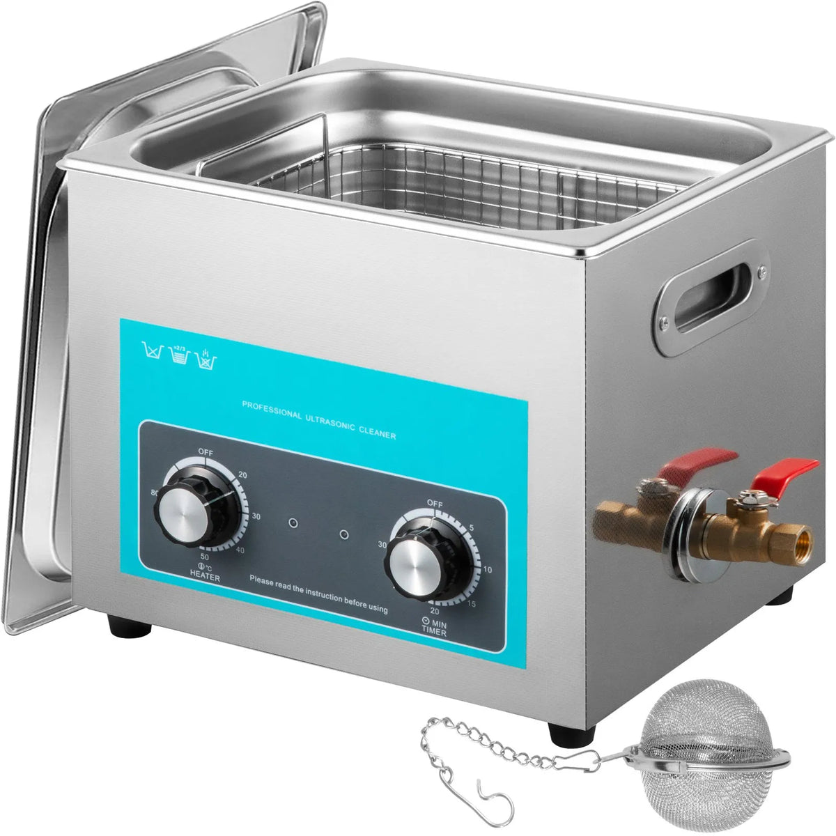 VEVOR 15 L Ultrasonic Cleaner for Jewellery with Heater and Timer, Button Control Adjustment, Suitable for Jewellery, Glasses, Rings, Dentures and Musical Instruments