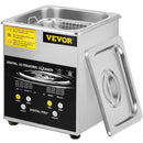 VEVOR 2 l uzlabots ultraskaņas tīrītājs (100 W sildītājs, 60 W ultraskaņa), profesionāls digitāls laboratorijas ultraskaņas detaļu tīrītājs ar sildīšanu un taimeri juvelierizstrādājumu, briļļu un detaļu tīrīšanai