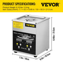 VEVOR 2 l uzlabots ultraskaņas tīrītājs (100 W sildītājs, 60 W ultraskaņa), profesionāls digitāls laboratorijas ultraskaņas detaļu tīrītājs ar sildīšanu un taimeri juvelierizstrādājumu, briļļu un detaļu tīrīšanai