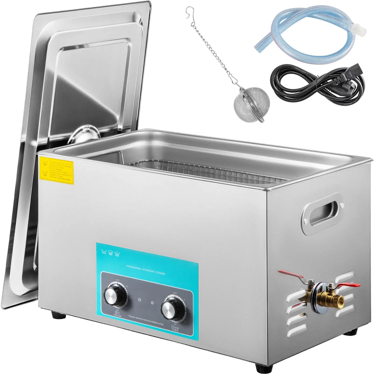 VEVOR 30 l Ultrasonic Cleaner, Jewellery Cleaner with Heating and Timer, Mechanical Control, for Jewellery, Glasses, Rings, Dentures and Musical Instruments