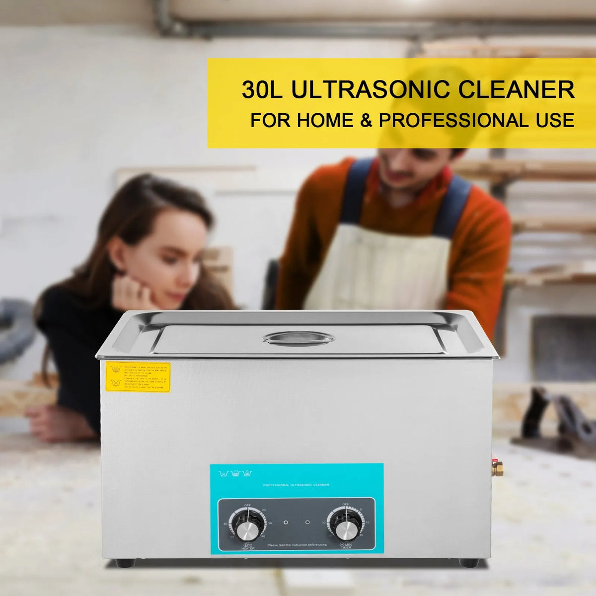 VEVOR 30 l Ultrasonic Cleaner, Jewellery Cleaner with Heating and Timer, Mechanical Control, for Jewellery, Glasses, Rings, Dentures and Musical Instruments
