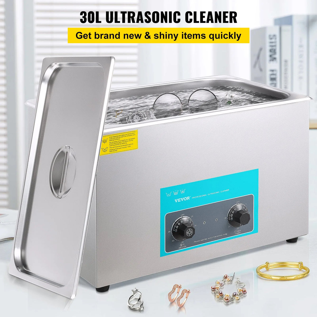 VEVOR 30 l Ultrasonic Cleaner, Ultrasonic Cleaning Machine for Jewellery and Glasses